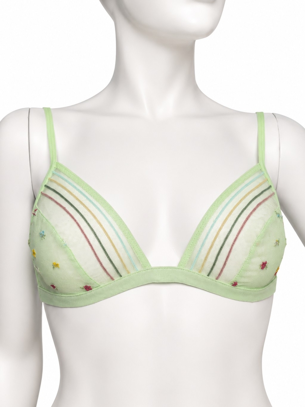 La Perla Occhi Verdi Rare Deadstock Triangle Bra 34B Italy NWT Light green lux